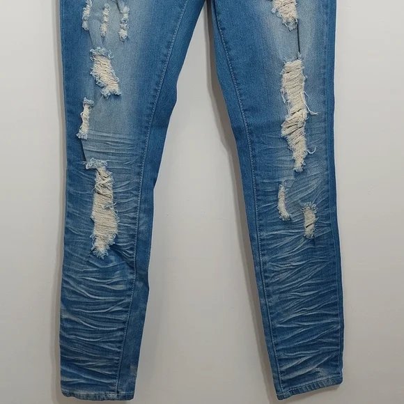VIP Jeans Juniors Size 5/6 Jeans Skinny Distressed Destroyed - Picture 3 of 10